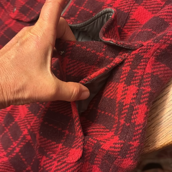 Toad&Co Breckinridge Parka Mahogany red plaid wool puffy hybrid jacket pockets M - Picture 7 of 14